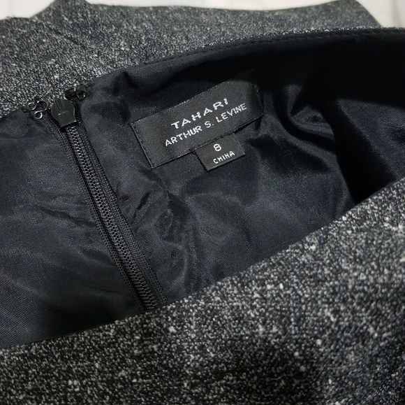 Tahari Career Sheath Faux Leather Panel Dress - Picture 5 of 6